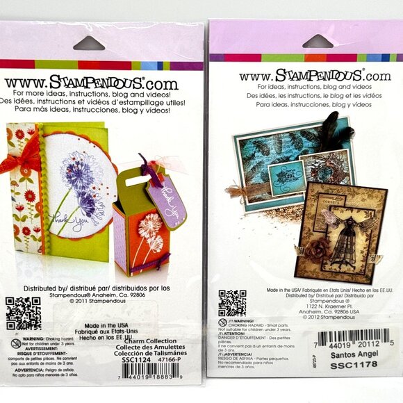 Stampendous Perfectly Clear Stamp Sets Santos Angel & Charm Set Cardmaking - Picture 6 of 14